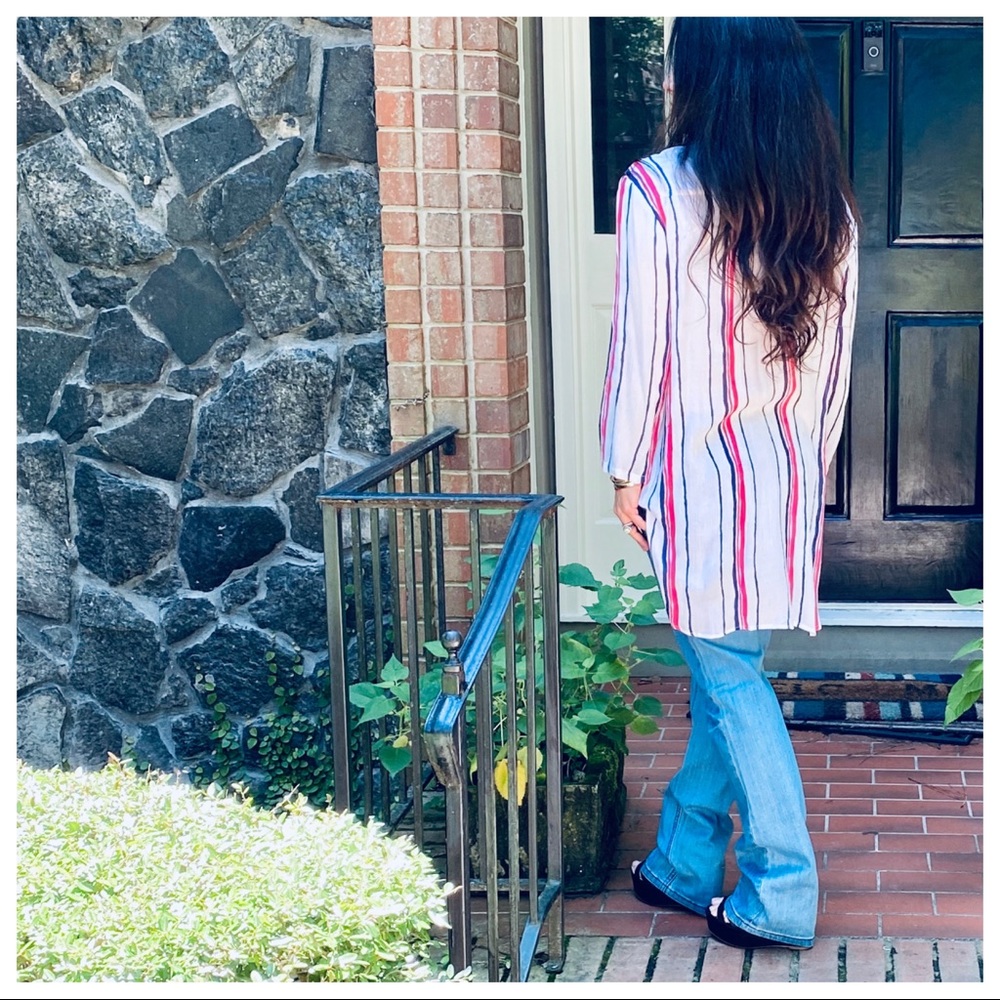 Chic white loose fit striped tunic - Picture 10 of 10